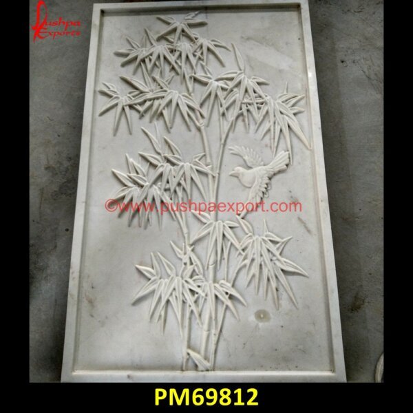 Bamboo Tree Carved White Marble Wall Panel PM69812 indoor stone wall panels,interior decorative stone wall panels,large stone panels,limestone wall panels,marble bathroom wall panels,marble panels for bathroom,natural stone wall pa.jpg