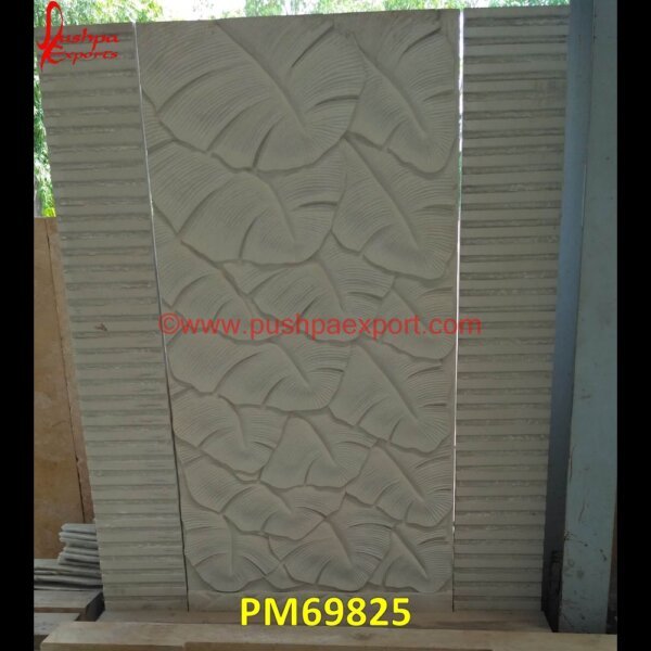 Leaf Design Carved Mint Sandstone Wall Tile PM69825 slate ledger stone panels,slate stone panels,soft stone wall panels,stone accent wall panels,white stone wall panel,stone panels,stone veneer panels for exterior,stone wall panels,.jpg