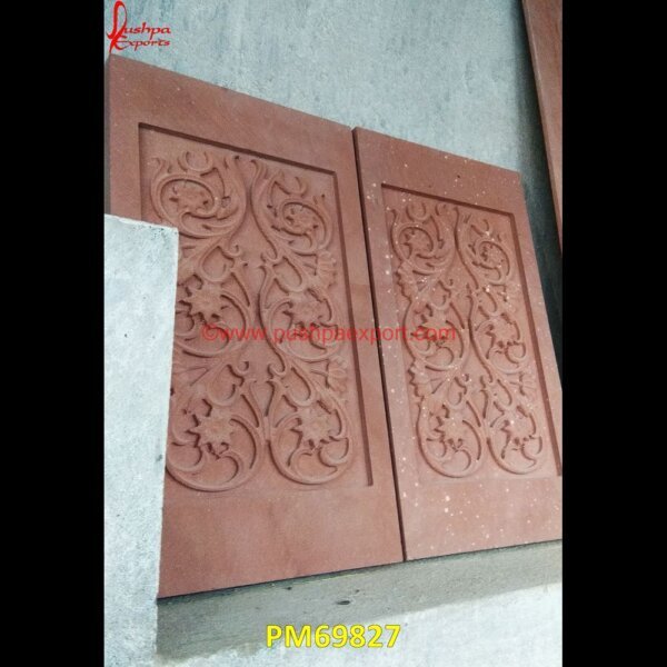 Red Sandstone Flower Carved Tile PM69827 soft stone wall panels,stone accent wall panels,white stone wall panel,stone panels,stone veneer panels for exterior,stone wall panels,stone wall veneer,veneer stone panel,3d stone.jpg