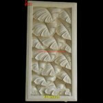 Leaf Carved White Stone Wall Panel