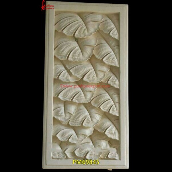 Leaf Carved White Stone Wall Panel PM69845 stone panels exterior,stone sheets for walls,black stone wall panels,decorative stone wall panels,grey stone wall panels,indoor stone wall panels,interior decorative stone wall pan.jpg