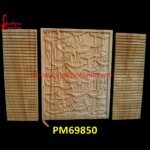 Flower Design Carved Panel Of Sandstone