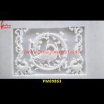 Peacock Carved White Marble Wall Panel