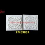 White Marble Design Carved Wall Panel