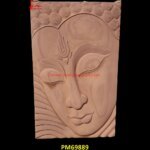 Buddha Face Carving Sandstone Panel