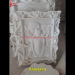 Shreenathji Carved White Marble Panel