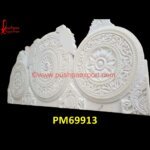 Carved Design White Marble Wall Panel