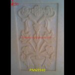 Antique Carved White Stone Wall Panel