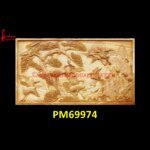 Bird Design Carved Rustic Finish Marble Wall Panel