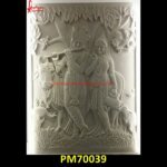 White Marble Radha Krishna Wall Panel