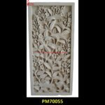 Leaves Design Carved White Marble Wall Panel