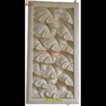 Leaves Carving White Stone Wall Panel