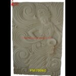 Lady Art Carved White Stone Wall Panel