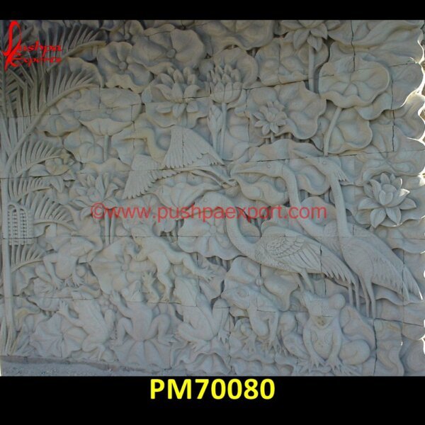 Bird And Flower Design Carved Sandstone Wall Panel PM70080 large stone panels,limestone wall panels,marble bathroom wall panels,marble panels for bathroom,natural stone wall panel,onyx stone wall panels,outdoor stone panels,outdoor stone w.jpg