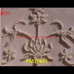 Beautiful Flower Design Carved Sandstone Wall Decor