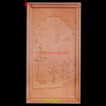 Painting Carved Red Sandstone Wall Panel