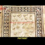 Inlay White Marble Carved Wall Panel