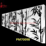 Bamboo Design Inlay White Marble Panel
