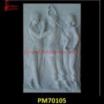 Statue Carved White Marble Wall Panel