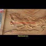 Running Horse Painting Carved Sandstone Wall Panel