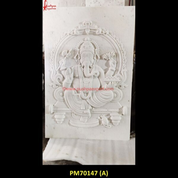 Ganesha Art Carved White Marble Wall Panel PM70147 (A) granite wall panels,interior stone panels,interior stone wall veneer,marble panel,marble wall panels,river rock wall panels,slate wall panels,stone facade panels,stone panels exter.jpg