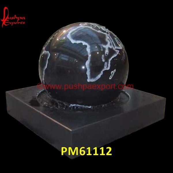 Black Marble Globe Fountain PM61112 natural stone fountain,natural stone water fountains,slate fountain,slate water fountain,stacked stone fountain,stone basin fountain,stone bird bath fountain,stone fountain for gar.jpg