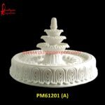3 Tier White Marble Outdoor Fountain