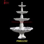 4 Tier Beautiful White Marble Fountain
