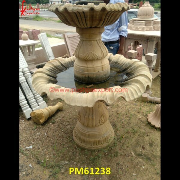 Carved Sandstone Plate Shape Fountain PM61238 black granite fountain,black marble fountain,black stone fountain,black stone water fountain,building a stone fountain,carved marble fountain,carved stone fountains,cascading stone.jpg