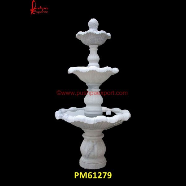 3 Tier White Marble Garden Water Fountain PM61279 marble fountain udaipur,marble garden fountain,marble indoor fountain,marble lion fountain,marble lion head fountain,marble rolling ball water fountains,marble sphere fountain,marb.jpg