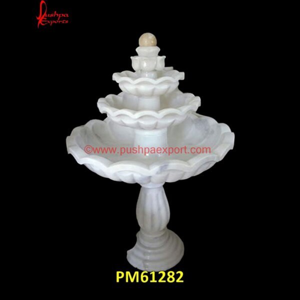 White Marble 3 Tier Water Fountain PM61282 marble lion fountain,marble lion head fountain,marble rolling ball water fountains,marble sphere fountain,marble statue fountain,marble wall fountain,marble water feature,marble wa.jpg