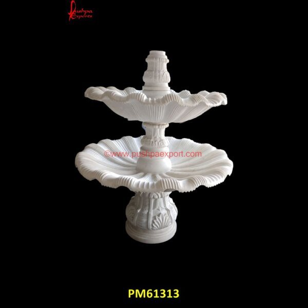 2 Tier Plate Shaped Marble Fountain PM61313 small stone garden fountains,small stone water fountain,stone bird fountain,stone buddha fountain,stone buddha water fountain,stone cascade water feature,stone fish fountain,stone.jpg