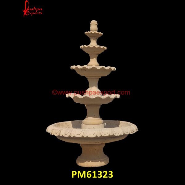 Four Tier Sandstone Plate Fountain PM61323 stone globe fountain,stone indoor water feature,stone indoor waterfall,stone lion fountain,stone lion head fountain,stone lion head wall fountain,stone patio fountains,stone pillar.jpg