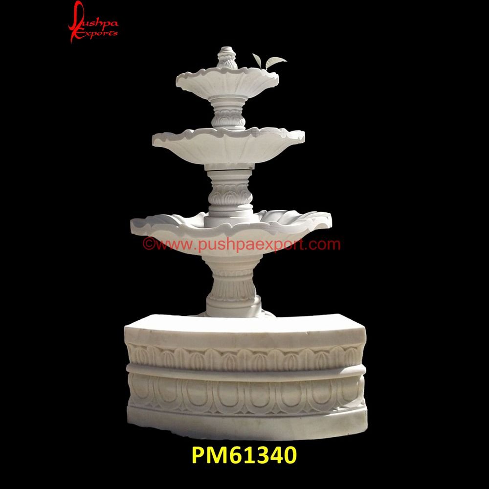 White Marble Stone Outdoor Water Feature PM61340 stone waterfall water feature,three tier stone fountain,white marble water fountain,yellowstone fountain,cast stone fountain,granite fountain,marble fountains,natural stone fountai.jpg