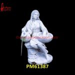 White Marble Stone Lady Carving Fountain