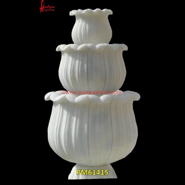 3 Tier White Marble Stone Water Feature PM61415 marble lion fountain,marble lion head fountain,marble rolling ball water fountains,marble sphere fountain,marble statue fountain,marble wall fountain,marble water feature,marble wa.jpg