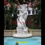 Sea Queen And Fish White Marble Fountain