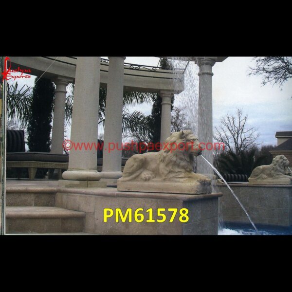 White Marble Siting Lion Fountain PM61578 flat stone water feature,floating granite ball fountain,floating marble ball fountain,floating stone ball fountain,garden marble fountain,garden pebble water feature,granite ball w.jpg