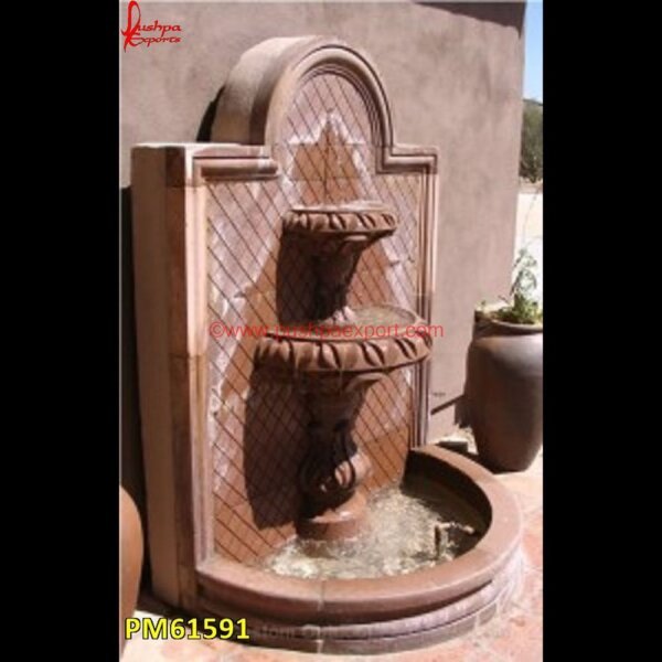 2 Tier Sandstone Wall Fountain PM61591 slate fountain,slate water fountain,stacked stone fountain,stone basin fountain,stone bird bath fountain,stone fountain for garden,stone fountains near me,stone outdoor water fount.jpg