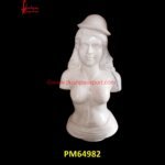 White Marble Lady Bust