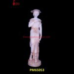 Handmade White Stone European Lady Statue