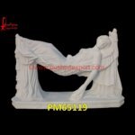 White Marble Sleeping Lady Greek Statue