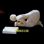 Girl Reading Book Marble Statue