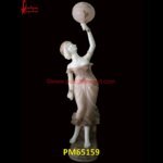 Roman White Marble Lady Statue