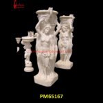 Lady White Marble Outdoor Roman Statue