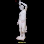 White Stone Single Figure Roman Statue