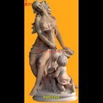 Pink Marble Stone Lady Roman Statue