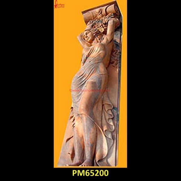 Pink Marble Stone Roman Lady Statue PM65200 stone greek statues,famous sculptures in europe,greek stone art,stone statue greek,marble greek bust,greek portrait bust.jpg