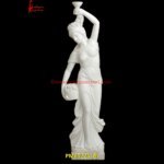 Handcarved White Marble Lady Sculpture