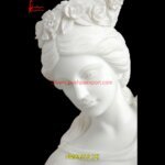 Handcarved White Marble Lady Sculpture